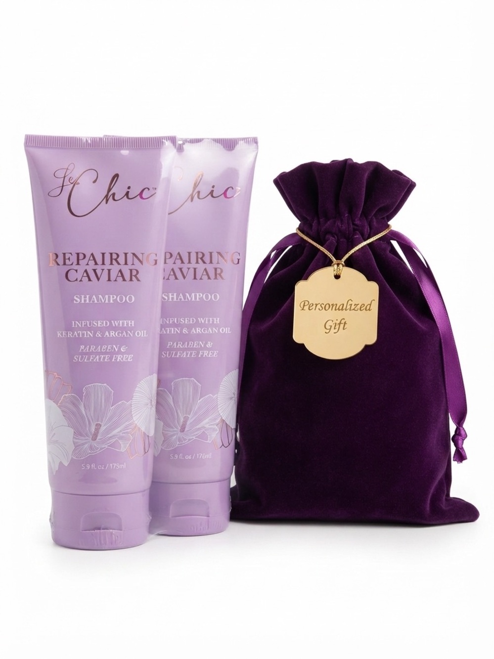 Le Chic Repairing Caviar Shampoo Keratin&Argan Oil (Set of 2) & Beaty Gift Bag🎁